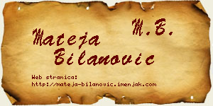 Mateja Bilanović vizit kartica